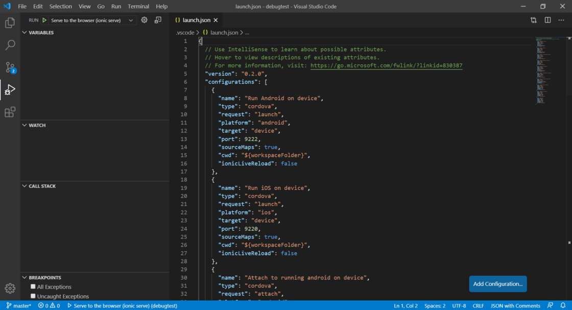 VS Code launch.json